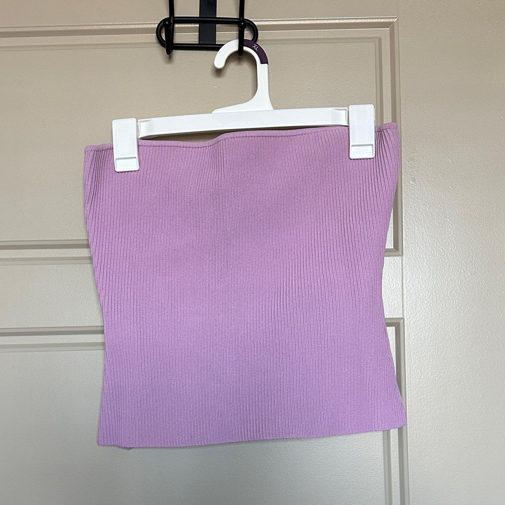 Babaton Pink Ribbed Tube Top